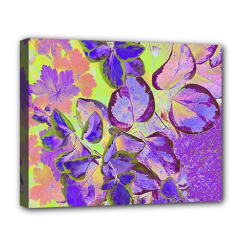 Purple Leaves Deluxe Canvas 20  X 16  (stretched) by DinkovaArt