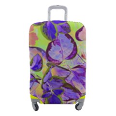 Purple Leaves Luggage Cover (small) by DinkovaArt