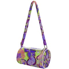 Purple Leaves Mini Cylinder Bag by DinkovaArt