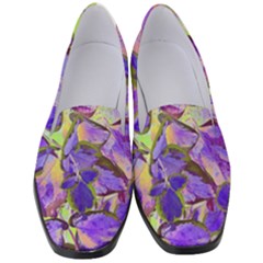 Purple Leaves Women s Classic Loafer Heels by DinkovaArt