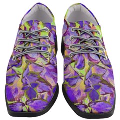 Purple Leaves Women Heeled Oxford Shoes by DinkovaArt