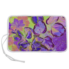 Purple Leaves Pen Storage Case (l) by DinkovaArt