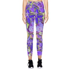 Purple Leaves Pocket Leggings  by DinkovaArt