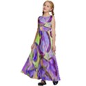 Purple Leaves Kids  Satin Sleeveless Maxi Dress View2