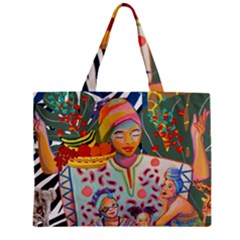 Woman  Zipper Mini Tote Bag by PollyParadiseBoutique7