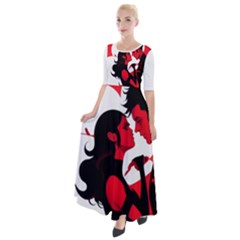 3 - Science Love And Art 2 - Science Love And Art Half Sleeves Maxi Dress by LemonPear