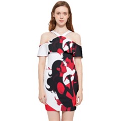 3 - Science Love And Art 2 - Science Love And Art Shoulder Frill Bodycon Summer Dress by LemonPear