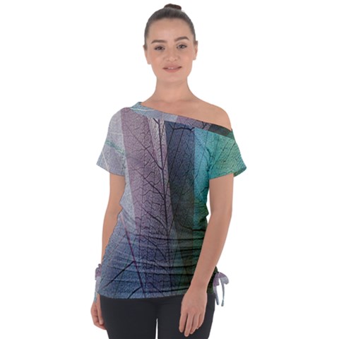 Abstract Pattern  Off Shoulder Tie-up Tee by artworkshop