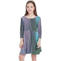 Abstract Pattern  Kids  Quarter Sleeve Skater Dress