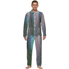 Abstract Pattern  Men s Long Sleeve Velvet Pocket Pajamas Set