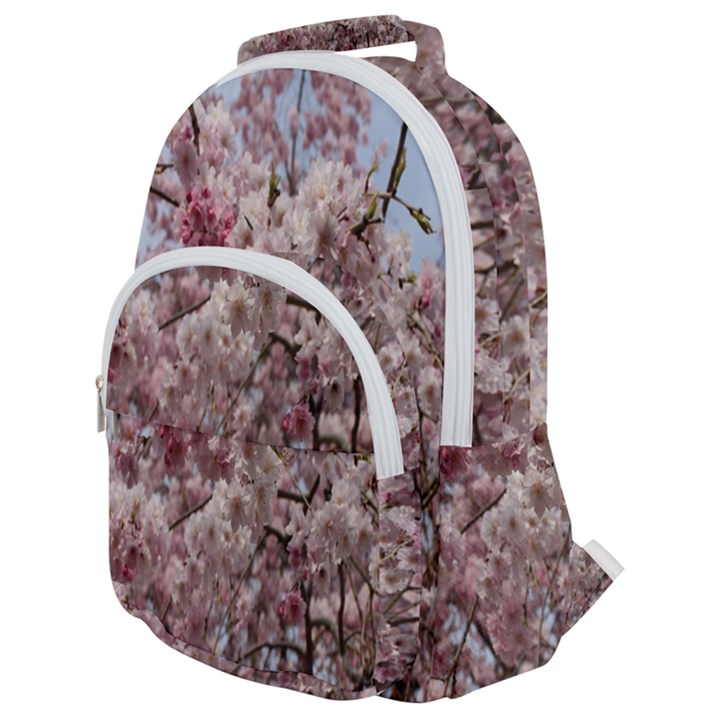 Almond Tree Flower Rounded Multi Pocket Backpack