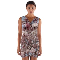 Almond Tree Flower Wrap Front Bodycon Dress by artworkshop