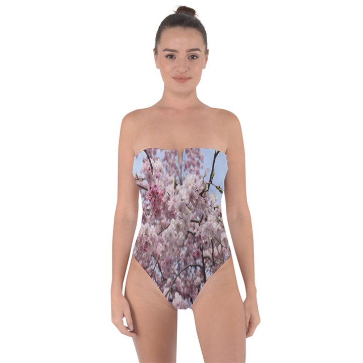 Almond Tree Flower Tie Back One Piece Swimsuit