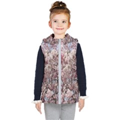 Almond Tree Flower Kids  Hooded Puffer Vest by artworkshop