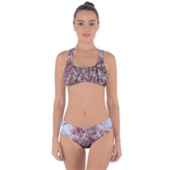 Almond Tree Flower Criss Cross Bikini Set by artworkshop