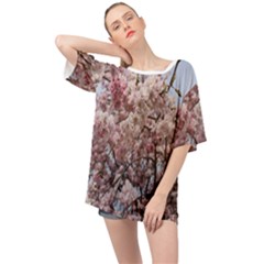 Almond Tree Flower Oversized Chiffon Top by artworkshop