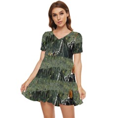 Amoled Tiered Short Sleeve Babydoll Dress by artworkshop