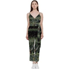 Amoled V-neck Spaghetti Strap Tie Front Jumpsuit by artworkshop