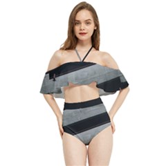 Pattern With A Cement Staircase Halter Flowy Bikini Set  by artworkshop