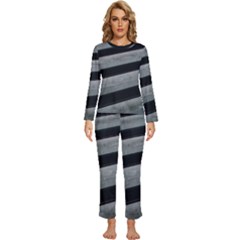 Pattern With A Cement Staircase Womens  Long Sleeve Lightweight Pajamas Set