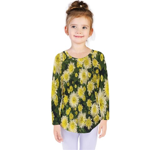 Autumn Background Closeup Flowers Kids  Long Sleeve Tee by artworkshop