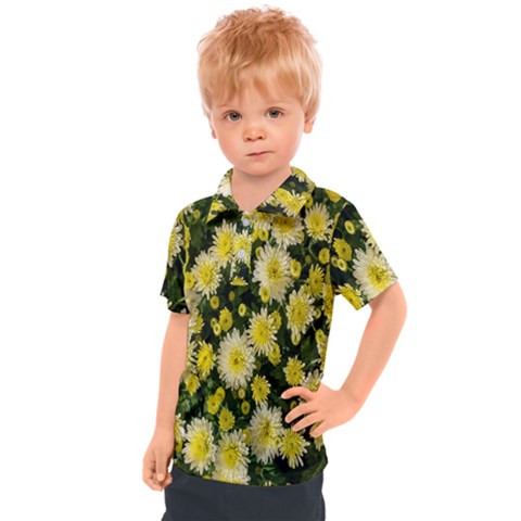 Autumn Background Closeup Flowers Kids  Polo Tee by artworkshop