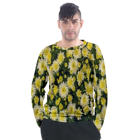 Autumn Background Closeup Flowers Men s Long Sleeve Raglan Tee by artworkshop