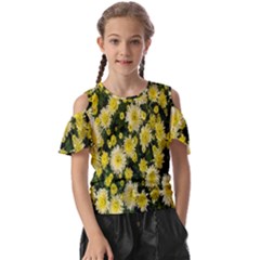 Autumn Background Closeup Flowers Kids  Butterfly Cutout Tee