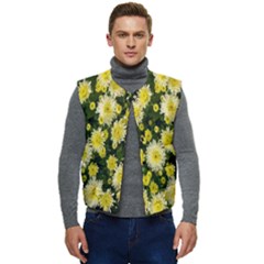 Autumn Background Closeup Flowers Men s Short Button Up Puffer Vest	 by artworkshop