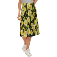 Autumn Background Closeup Flowers Midi Panel Skirt by artworkshop