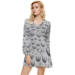 Bacteria Tiered Long Sleeve Mini Dress by artworkshop