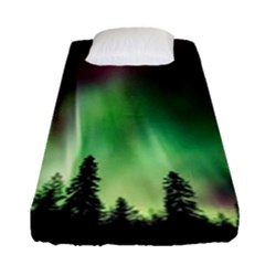 Aurora Borealis Northern Lights Nature Fitted Sheet (single Size) by Ravend