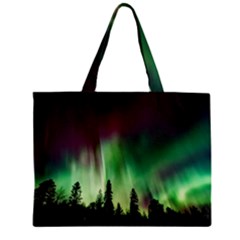 Aurora Borealis Northern Lights Nature Zipper Mini Tote Bag by Ravend