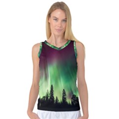 Aurora Borealis Northern Lights Nature Women s Basketball Tank Top by Ravend