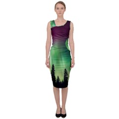 Aurora Borealis Northern Lights Nature Sleeveless Pencil Dress by Ravend