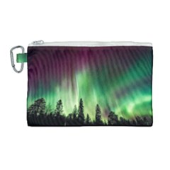 Aurora Borealis Northern Lights Nature Canvas Cosmetic Bag (large) by Ravend