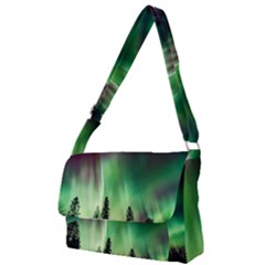 Aurora Borealis Northern Lights Nature Full Print Messenger Bag (s) by Ravend