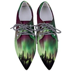 Aurora Borealis Northern Lights Nature Pointed Oxford Shoes by Ravend