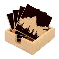 Aurora Borealis Northern Lights Nature Bamboo Coaster Set