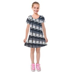 Balcony Pattern Kids  Short Sleeve Velvet Dress by artworkshop