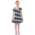 Balcony pattern Kids  Short Sleeve Velvet Dress View1