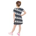 Balcony pattern Kids  Short Sleeve Velvet Dress View2