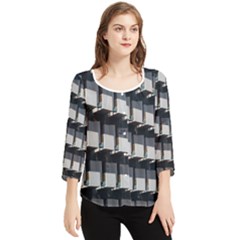 Balcony Pattern Chiffon Quarter Sleeve Blouse by artworkshop