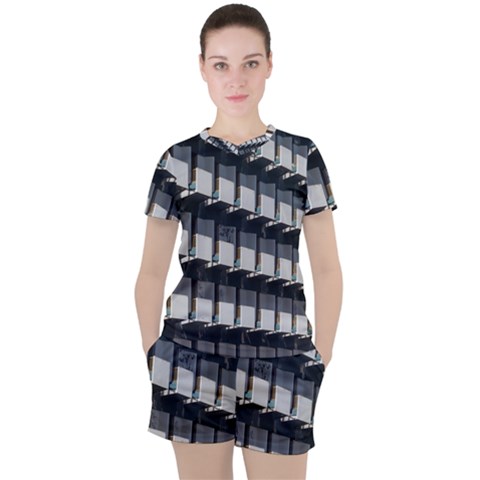 Balcony Pattern Women s Tee And Shorts Set by artworkshop