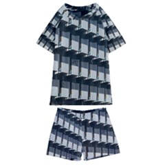 Balcony Pattern Kids  Swim Tee And Shorts Set by artworkshop