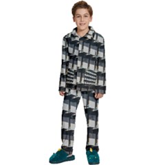 Balcony Pattern Kids  Long Sleeve Velvet Pajamas Set by artworkshop