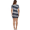 Balcony pattern Low Cut Cap Sleeve Mini Dress View4