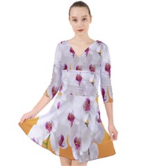 Boards Decoration Flower Flower Room Quarter Sleeve Front Wrap Dress by artworkshop