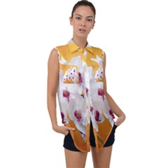 Boards Decoration Flower Flower Room Sleeveless Chiffon Button Shirt