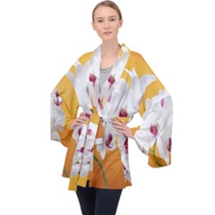 Boards Decoration Flower Flower Room Long Sleeve Velvet Kimono  by artworkshop